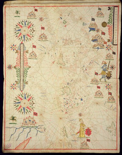 The Mediterranean Basin, from a nautical atlas, 1646 by Italian School